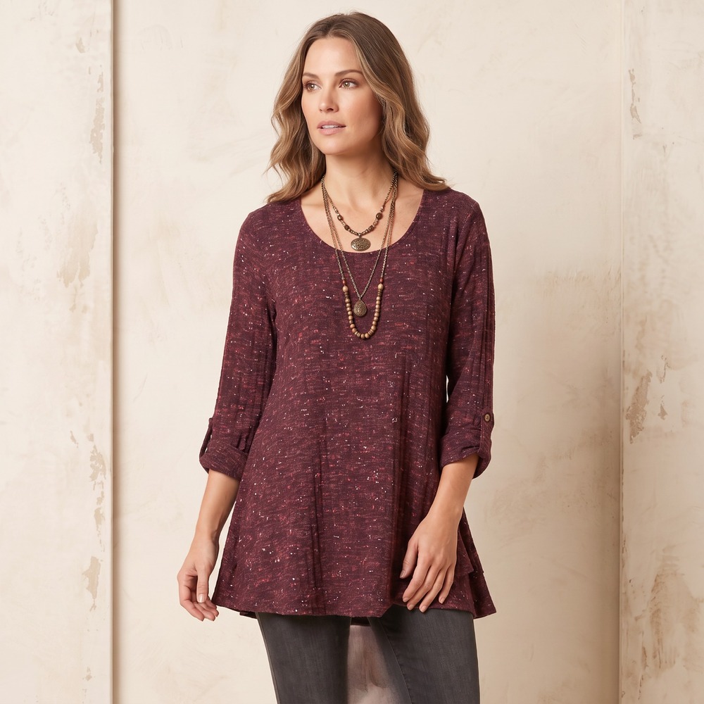 New Directions Purple Knit Tunic Top 90s Grunge Cozy Fairy Grunge Cottage XL